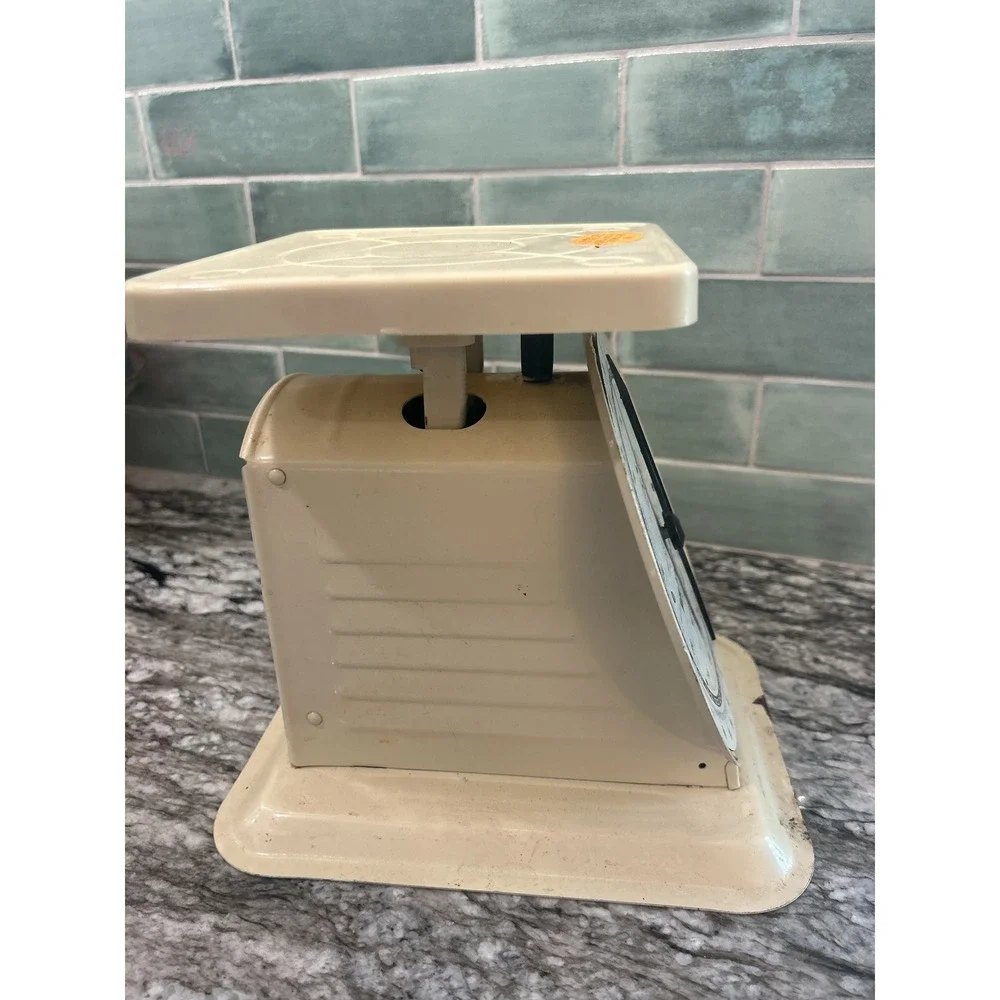 Vintage Sears Kitchen Scale Model 1900 Cream 25lb Capacity Analog Manual Scale